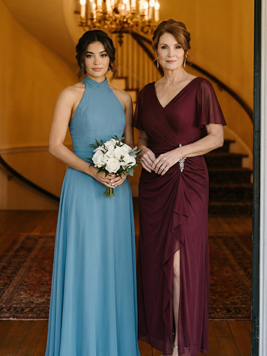 ever MARIEL|Side Split Chiffon Ruffle Sleeve Dress