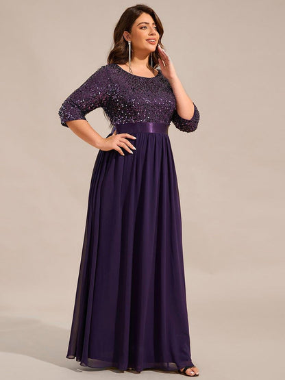 pretty FLORENCE|Plus Size Sequin 3/4 Sleeves Dresses