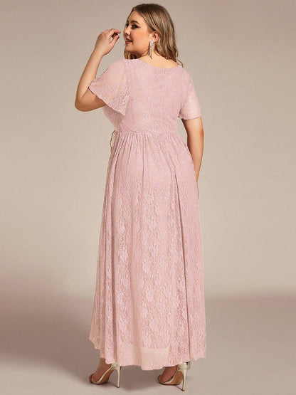 pretty ELISE|Plus Size Ruffled Lace Formal Evening Dress
