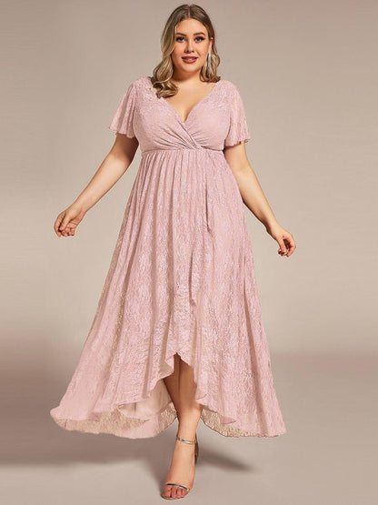 ever ELISE|Short Sleeve Ruffled Lace Mother of the Bride Dress
