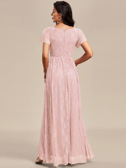 ever ELISE|Short Sleeve Ruffled Lace Mother of the Bride Dress