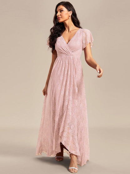 ever ELISE|Short Sleeve Ruffled Lace Mother of the Bride Dress