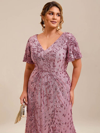 ever PALMER|Sequin Embroidery Mermaid Formal Dress