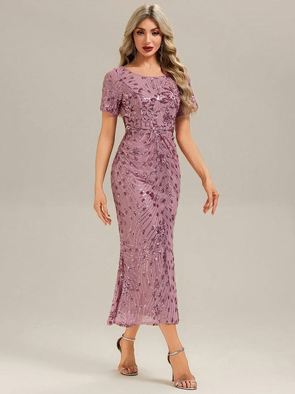 ever HAYLEN|Sequin Mermaid Round Neck Dress