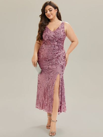 ever JUNIPER| Knotted Sequin Sleeveless Bodycon Formal Evening Dress