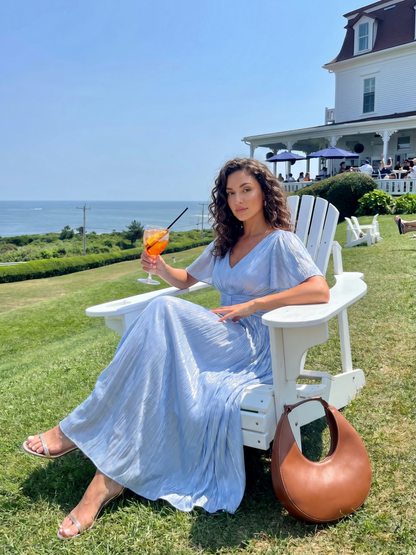 Ruffled Sea-island Ruffle Sleeve Midi Wedding Guest Dress