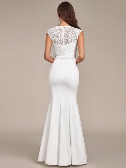 MARSEILLE'S BRIDE|Simple Cap Sleeve Sweetheart Mermaid Style Wedding Dress