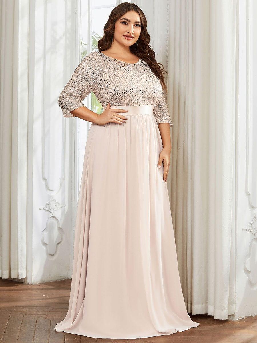 pretty FLORENCE|Plus Size Sequin 3/4 Sleeves Dresses
