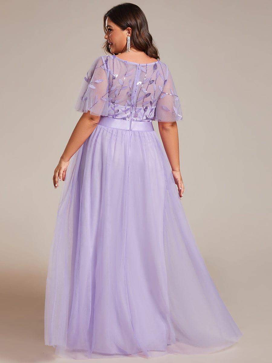 pretty SAPHIR|Plus Size Women's Embroidery Evening Dresses with Short Sleeve