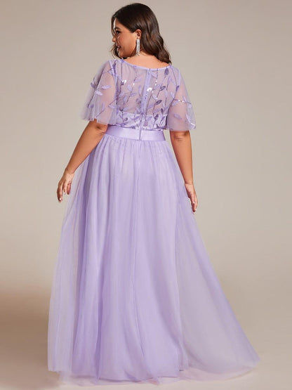 pretty SAPHIR|Plus Size Women's Embroidery Evening Dresses with Short Sleeve