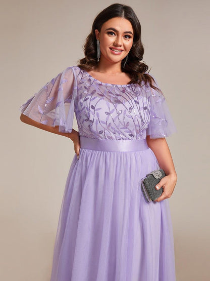 pretty SAPHIR|Plus Size Women's Embroidery Evening Dresses with Short Sleeve