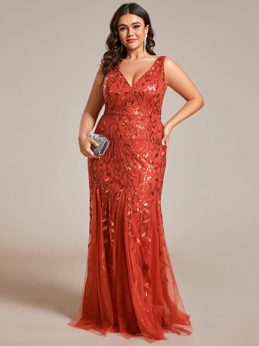 ever ORIEL|Women's Double V-Neck Fishtail Sequin Evening Dress