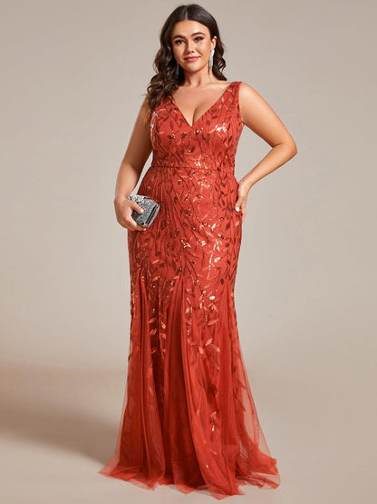 ever ORIEL|Women's Double V-Neck Fishtail Sequin Evening Dress