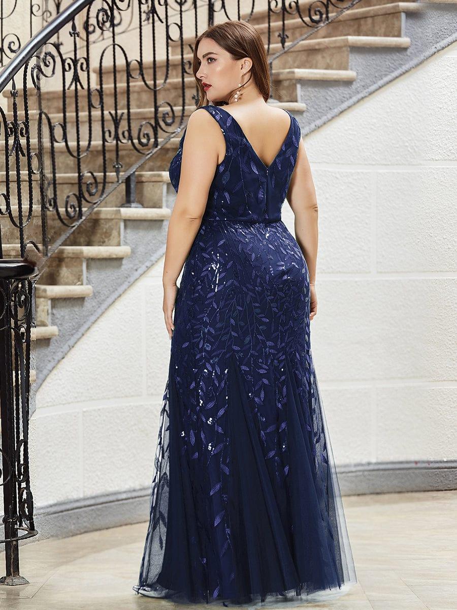 ever ORIEL|Leaf Sequin V-Neck Sleeveless Bridesmaid Dress with Tulle Hem