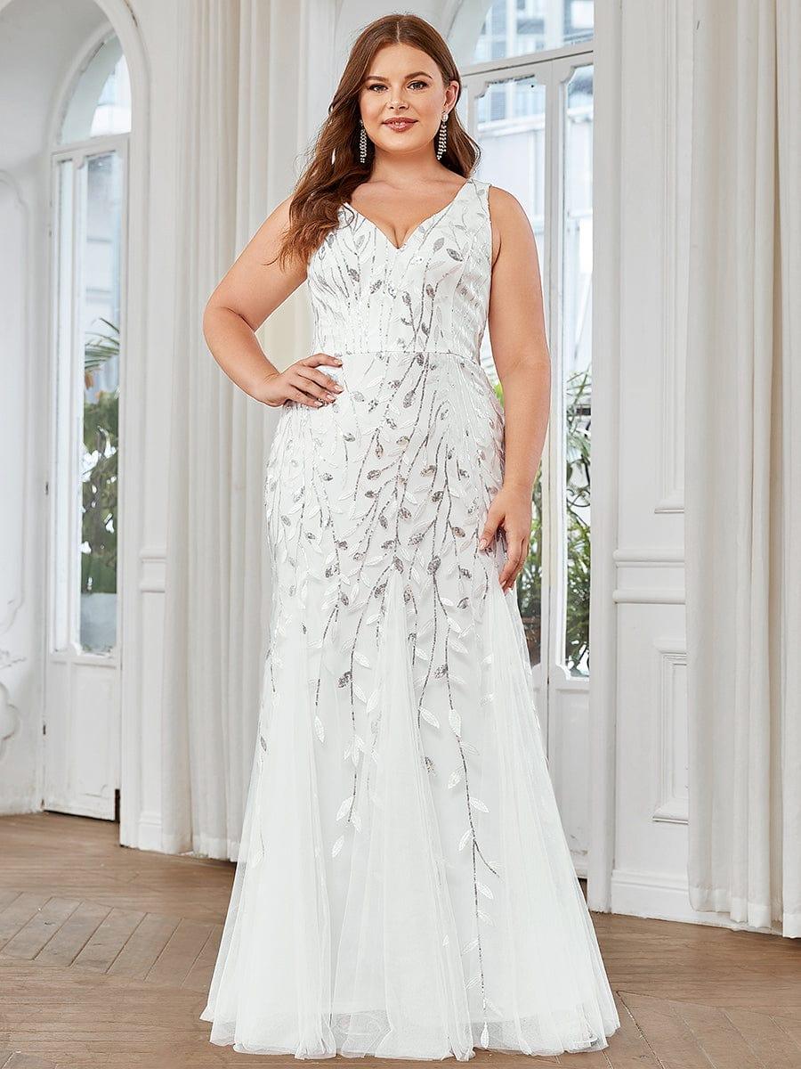 ever ORIEL|Women's Double V-Neck Fishtail Sequin Evening Dress