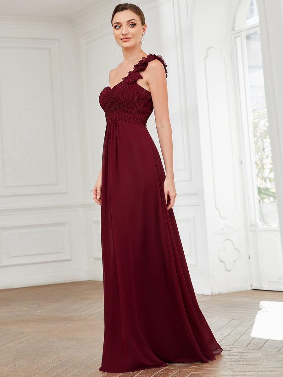 ever JAYLEEN|Sweet Pleated Bodice One Shoulder Chiffon Bridesmaid Dress