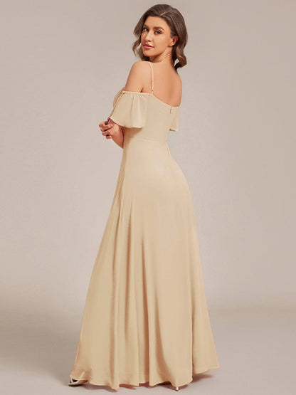 ever REYA|Cold Shoulder High Slit Chiffon Wedding Guest Dress