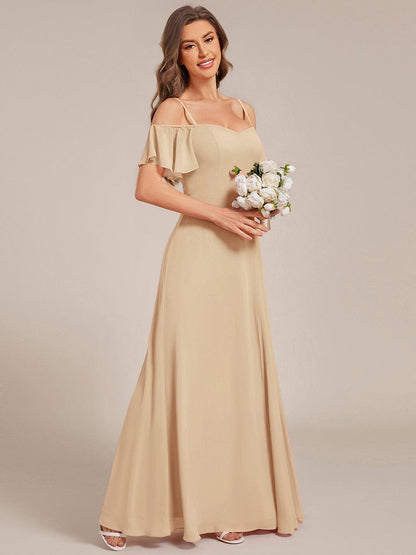 ever REYA|Cold Shoulder High Slit Chiffon Wedding Guest Dress
