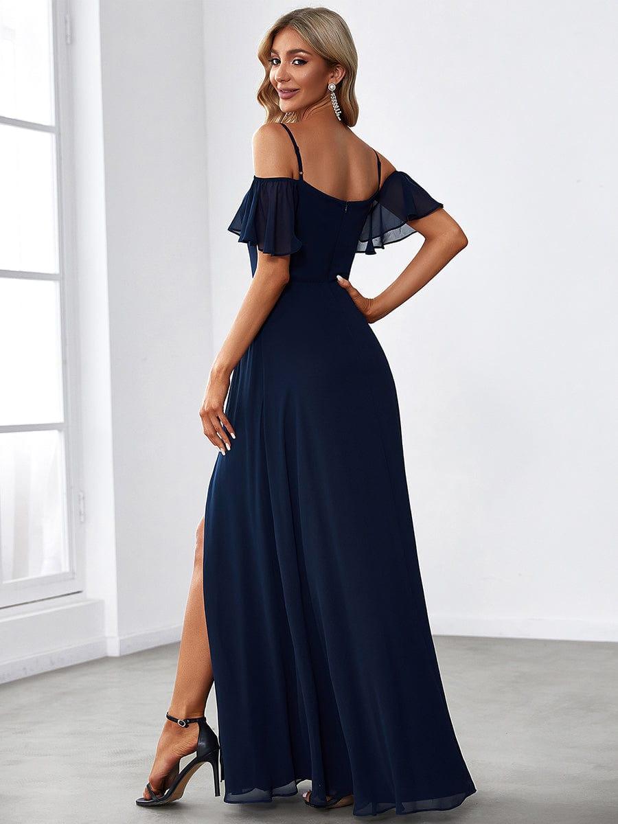 ever REYA|Stylish Cold Shoulder Flare Sleeves Flowy Bridesmaid Dress