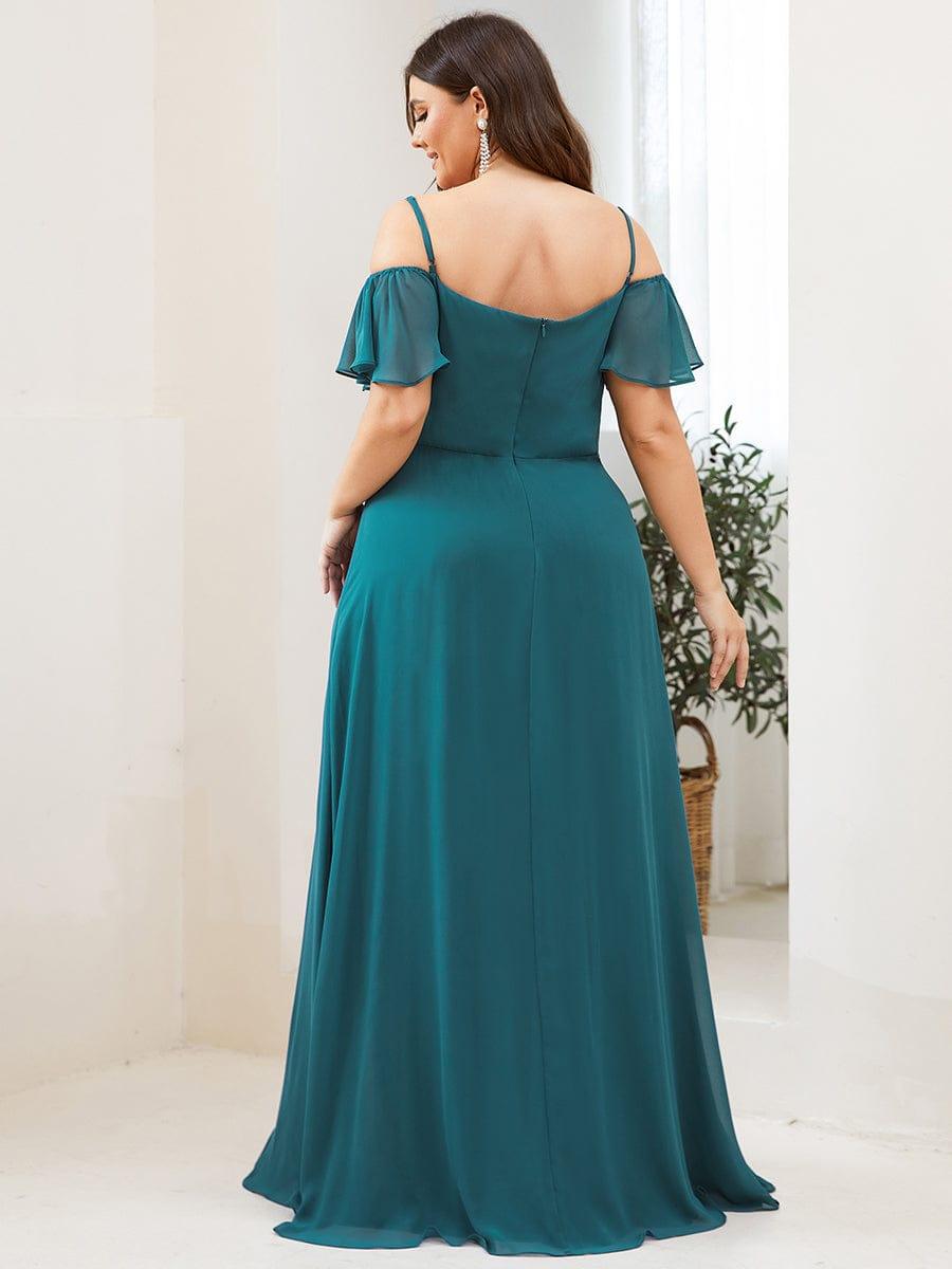 ever REYA|Stylish Cold Shoulder Flare Sleeves Flowy Bridesmaid Dress
