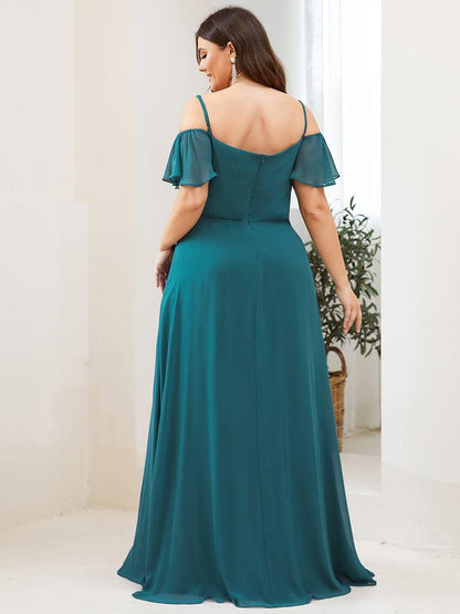 ever REYA|Stylish Cold Shoulder Flare Sleeves Flowy Bridesmaid Dress