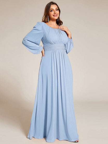 ever CELESTE|Long Sleeve Chiffon A-Line Empire Waist Formal Dress