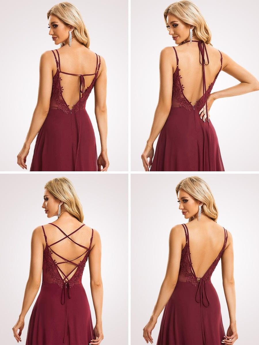 ever RUBY|Convertible Chiffon Lace Open Back Spaghetti Straps Bridesmaid Dress