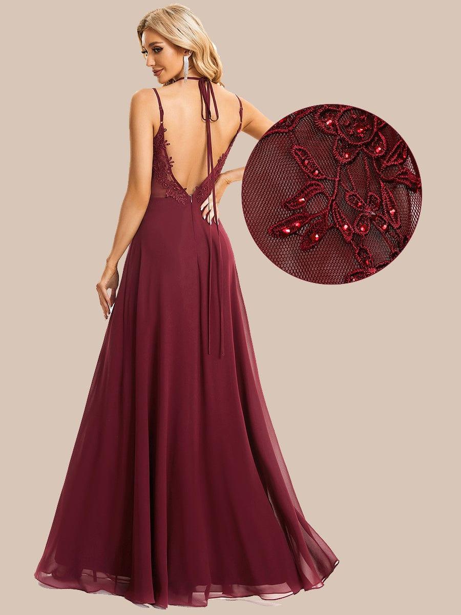 ever RUBY|Convertible Chiffon Lace Open Back Spaghetti Straps Bridesmaid Dress