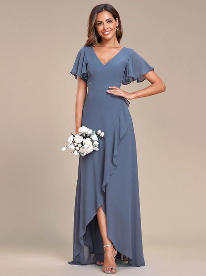 ever OREE|Charming Chiffon Bridesmaid Dress with Lotus Leaf Hemline