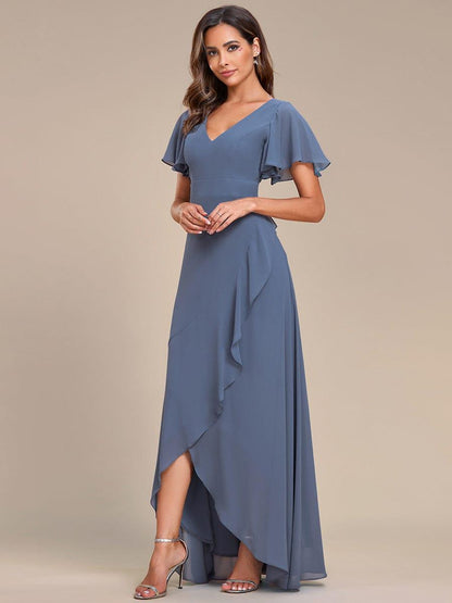 ever OREE|Charming Chiffon Bridesmaid Dress with Lotus Leaf Hemline