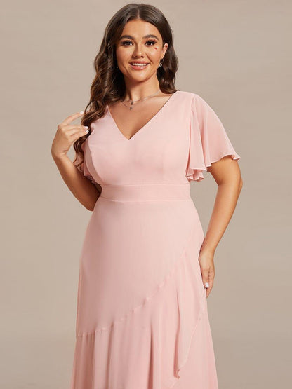 ever OREE|Charming Chiffon Bridesmaid Dress with Lotus Leaf Hemline