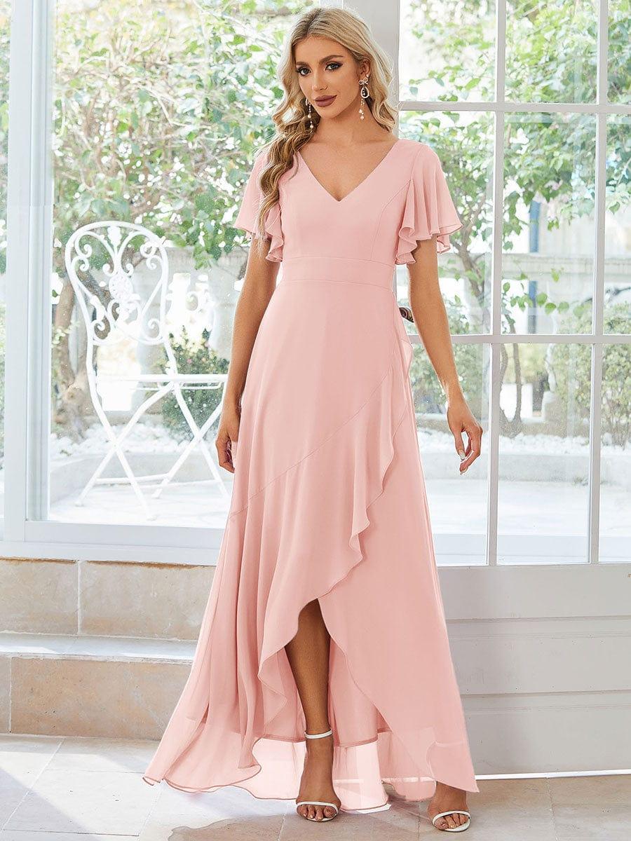 ever OREE|Charming Chiffon Bridesmaid Dress with Lotus Leaf Hemline