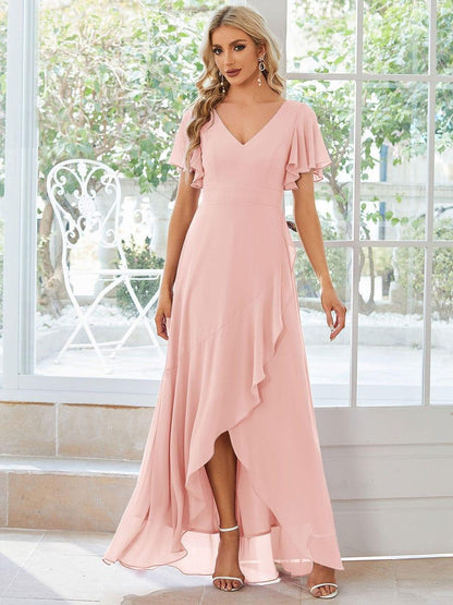 ever OREE|Charming Chiffon Bridesmaid Dress with Lotus Leaf Hemline