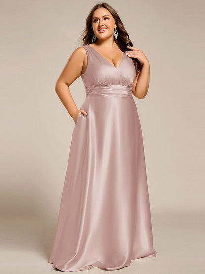 ever INDY|Satin Maxi Wedding Guest Dress with Pockets